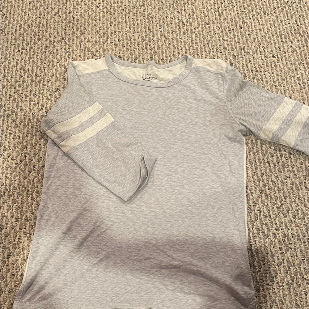 art class Light Gray Long Sleeve Tee with Stripes